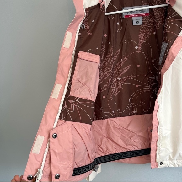 COLUMBIA CONVERTS Sportwear White Pink Zip Up Jacket Women's Size M Waterproof - Picture 10 of 16
